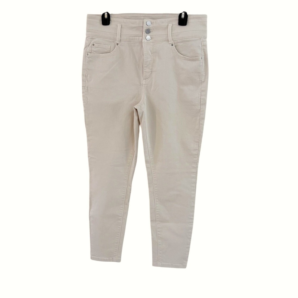 Ann Taylor Skinny Ivory High Rise Jean‎ Chic Clean Lined Sculpting Stretch 12P